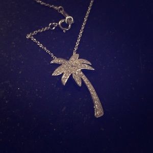 Authentic Tiffany & Co. platinum palm tree pendant